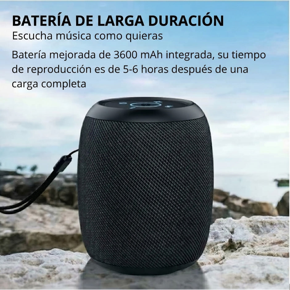 Parlante Bluetooth Portátil X-KIM XCLUSIVE AUDIO PORT TWS 10W Luces RGB MicroSD/USB/AUX/FM 3600mAh IPX5