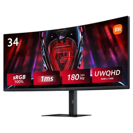 Monitor Gamer Curvo 34" Xiaomi G34WQI Ultrawide, Frec. 180Hz/Resp. 1ms