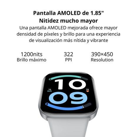 Smartwatch Xiaomi Redmi Watch 6 Active Pantalla AMOLED 1.85” Llamadas Bluetooth 140 Sports IP68 - Plata