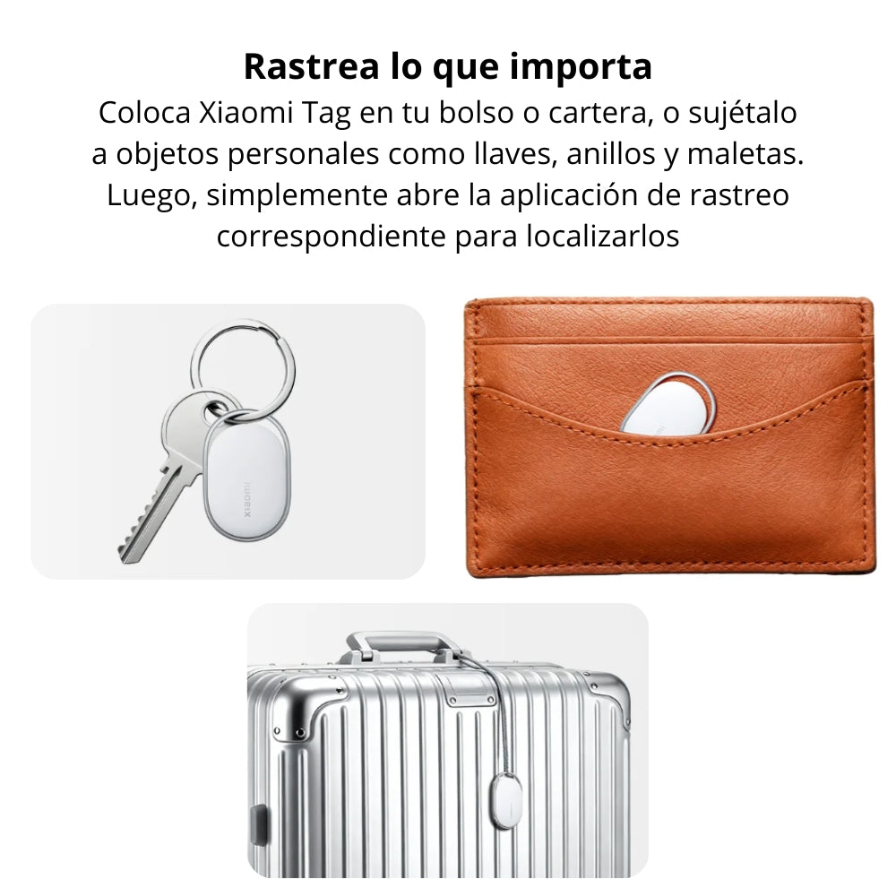 Localizador Inteligente Xiaomi Tag Bluetooth 5.4 Batería +1 Año IP67 Alarma App Redes Apple/Google AirTag