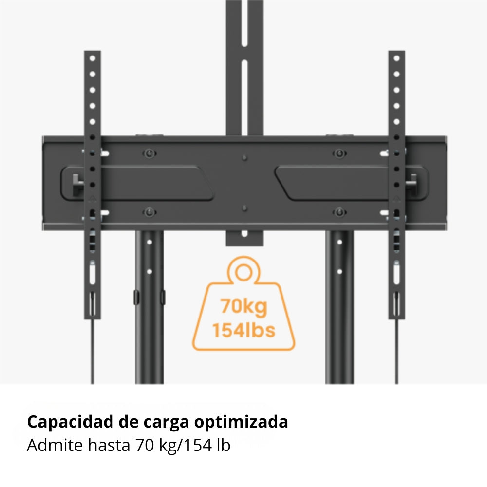 Soporte Móvil con Ruedas para TV de 37'' a 70'' TechGo SPR-6404 hasta 70kg + 2 Repisas