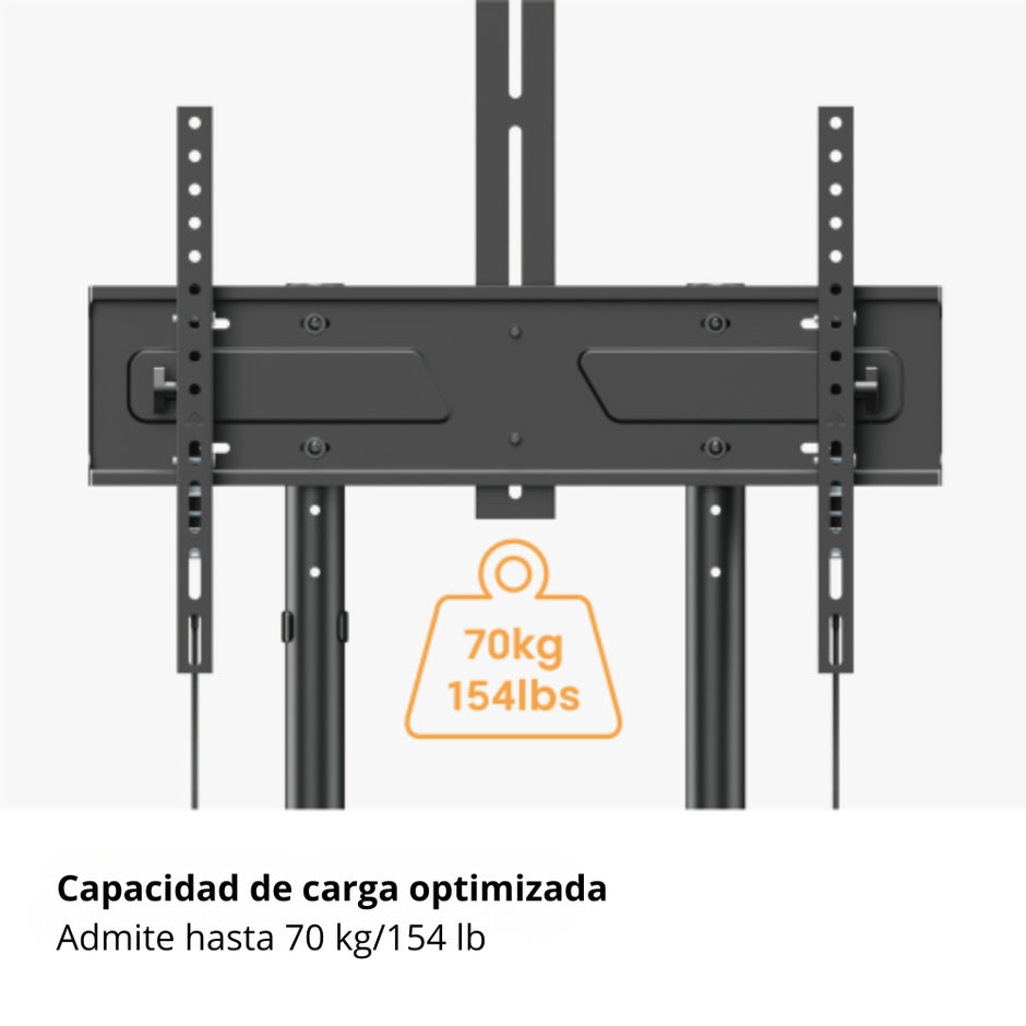 Soporte Móvil con Ruedas para TV de 37'' a 70'' TechGo SPR-6404 hasta 70kg + 2 Repisas