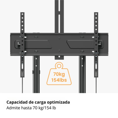 Soporte Móvil con Ruedas para TV de 37'' a 70'' TechGo SPR-6404 hasta 70kg + 2 Repisas