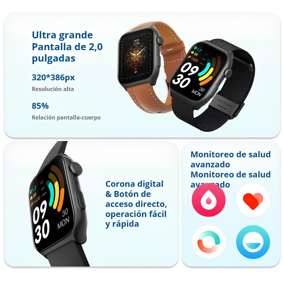 Reloj Inteligente Smartwatch XKIM X-PRO Llamadas Bluetooth 5.3 TFT 2.0” 320x386px 300mAh Caja Metal IP68