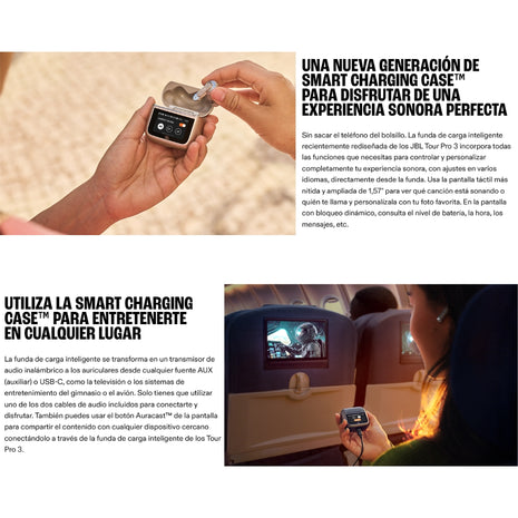 Auriculares Inalámbricos JBL Tour Pro 3 con Cancelación de Ruido y Smart Charging Case™