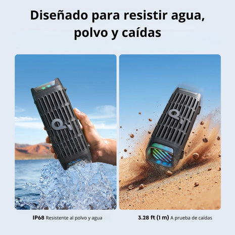 Parlante Bluetooth Soundcore Boom 3i Protección IP68 Polvo y Agua Mar 50W RMS Batería 16h Luces LED App