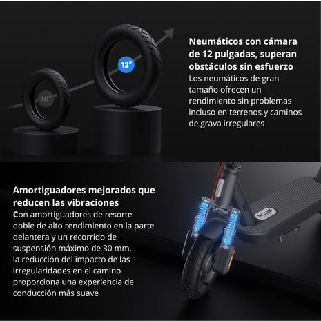 Patineta Eléctrica Xiaomi Scooter 5 Plus con Silla 900W, 60km de Autonomía, Llantas 12” + Casco Xiaomi