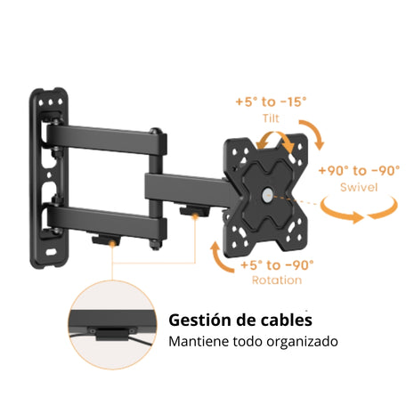 Soporte para TV Hasta 36cm TechGo SPB-1103 Pantalla 13 a 32" hasta 20Kg