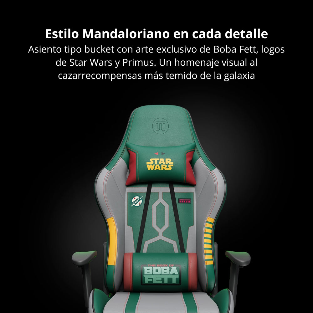 Silla Gamer Profesional Primus Thronos 103T Boba Fett Edición Especial Star Wars Ergonómica Reclinable 2D