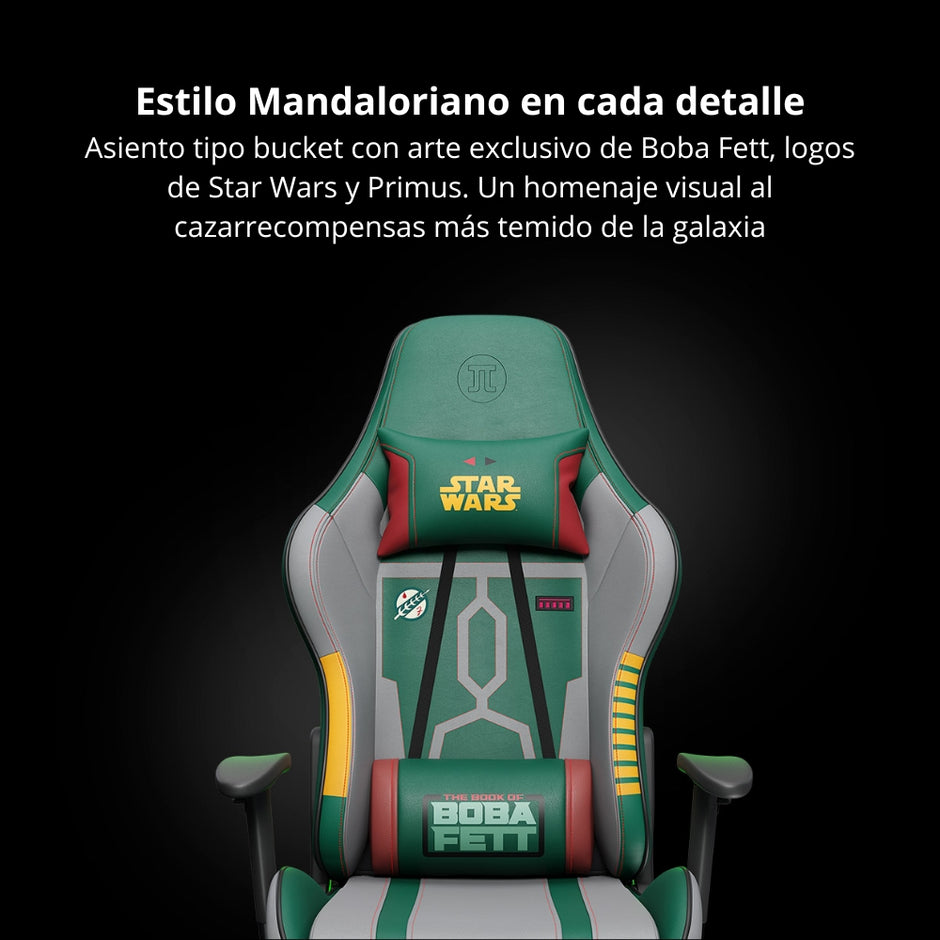 Silla Gamer Profesional Primus Thronos 103T Boba Fett Edición Especial Star Wars Ergonómica Reclinable 2D