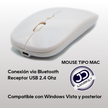 Mouse Inalámbrico Diseño Ultra Delgado, Slim Tipo Mac Blanco