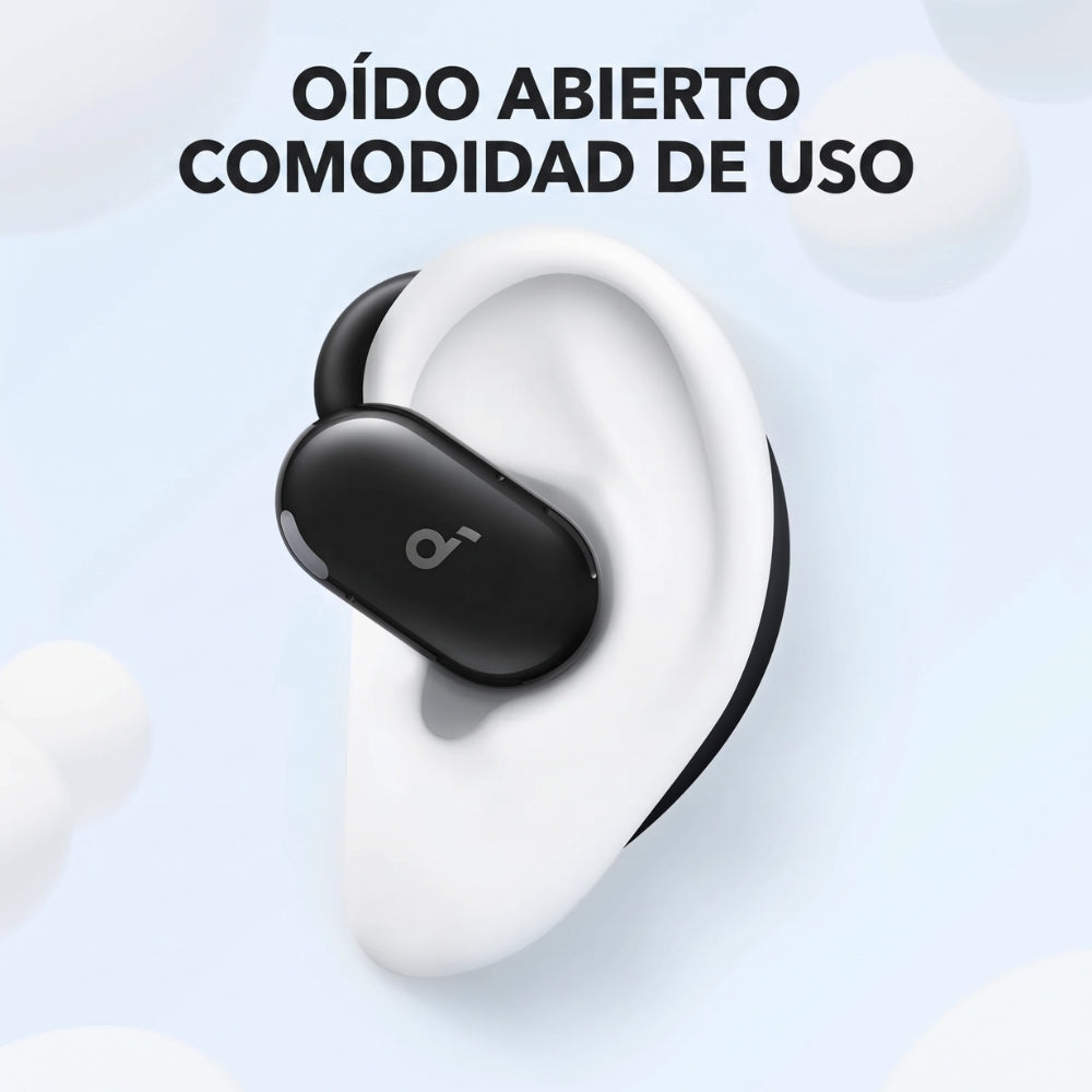 Audífonos Soundcore V20i Open-Ear Bluetooth 5.4 con BassUp y 4 Micrófonos IA - Negro