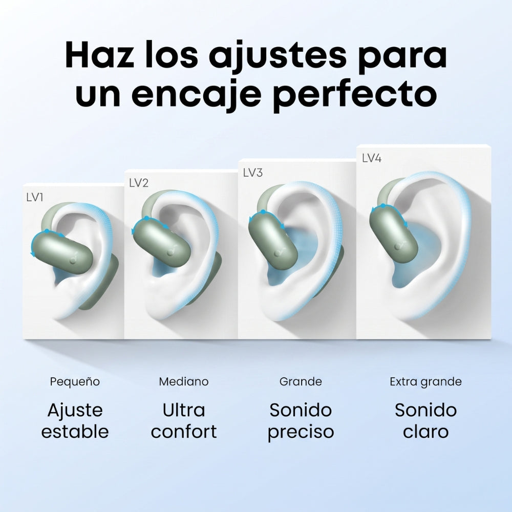 Audífonos Inalámbricos Soundcore AeroFit 2 Open-Ear Bluetooth 5.4 IP55 Hasta 42H con LDAC - Verde