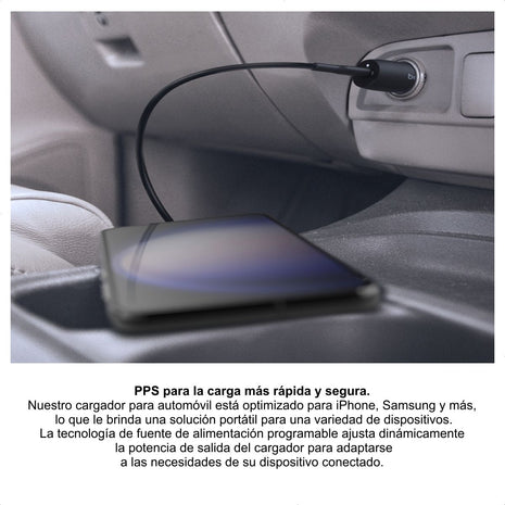 Cargador para Carro Belkin CCA004btBK USB-C 30W con Carga Rápida PPS para iPhone y Android