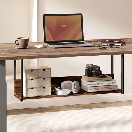 Estante Inferior Madera Para Escritorio Techgo Bds-1, Marron