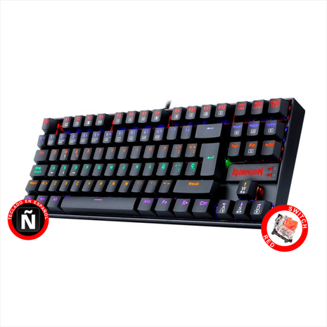 Teclado Gamer Mecánico Redragon K552-kr Kumara 2, Switch Red
