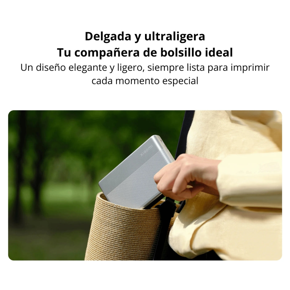 Impresora Fotográfica Xiaomi Portable Photo Printer 1S ZINK Bluetooth 5.2, Fotos Adhesivas 50x76mm - Blanco