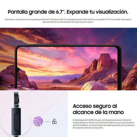 Celular Samsung Galaxy A06 Dual SIM Pantalla 6.7” 64GB 4GB Sensor de Huella 50MP 5000mAh 25W - Negro