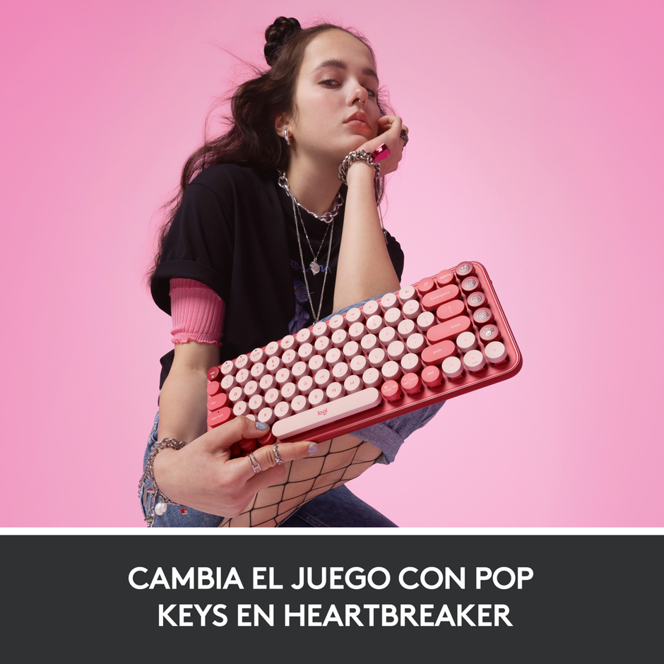 Teclado Mecánico Logitech POP Keys Heartbreaker con Botón de Emojis