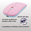 Mouse Inalámbrico Diseño Ultra Delgado, Slim Tipo Mac Rosa