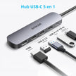 Hub USB-C Anker 5 en 1 con HDMI 4K, USB-A 3.0, 2 USB-A 2.0 y Power Delivery 90W Gris
