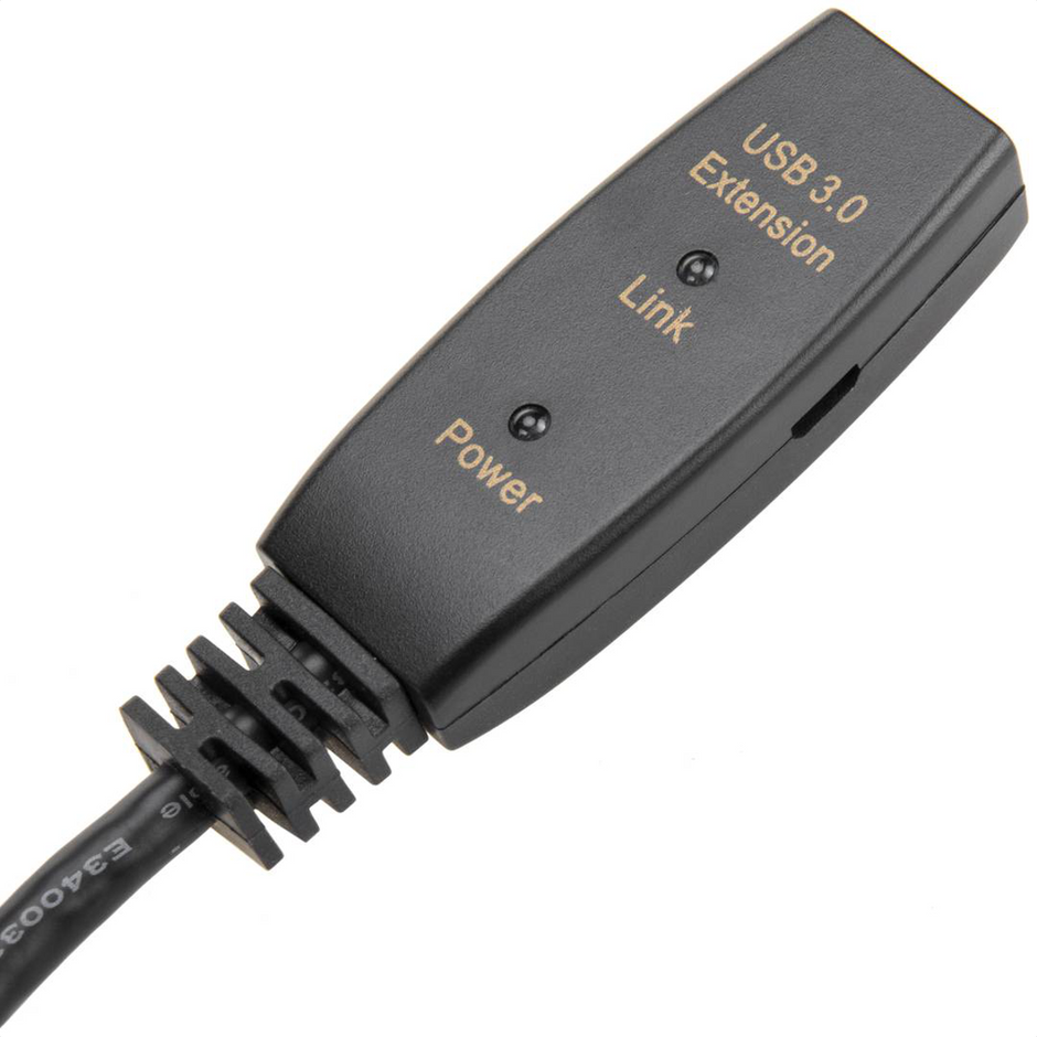 Cable Activo Extensión USB 3.0 Macho a Hembra de 20 Metros Alta Velocidad 5Gbps para PC y Periféricos