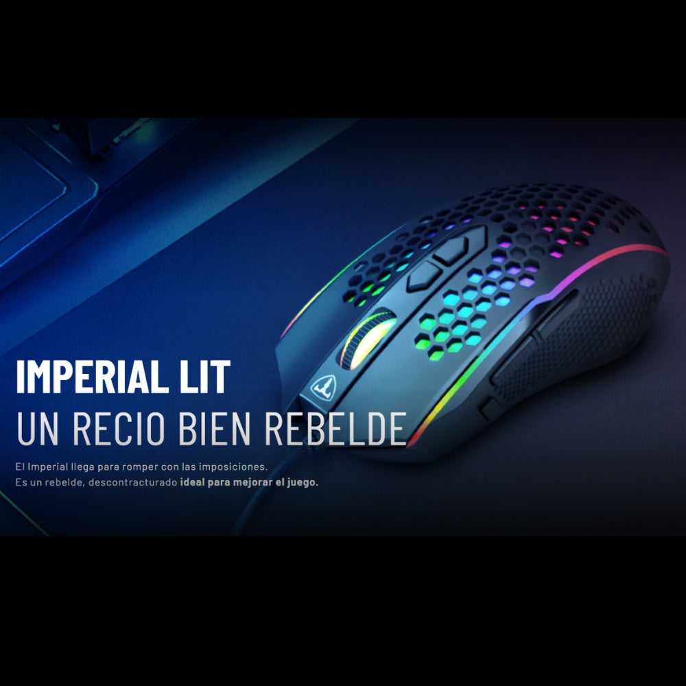 Mouse Gamer T-dagger Imperial Lite, Iluminacion Rgb, 8 Botones Programables, 7200 Dpi Negro