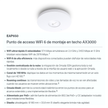 Access Point De Techo Wi-Fi 6 TP-Link EAP650 AX3000 con PoE+, Mesh y Seguridad WPA3