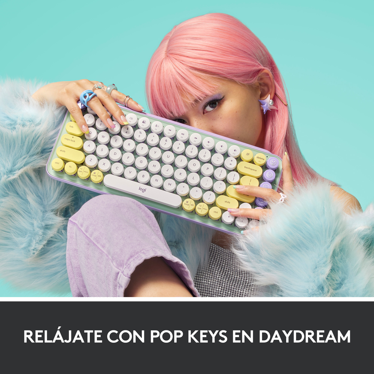 Teclado Inalámbrico Logitech POP Keys Daydream con Botón de Emojis