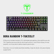 Teclado Gamer Mecanico T-dagger Bora Lite Rainbow con Switch Red, Negro/Gris