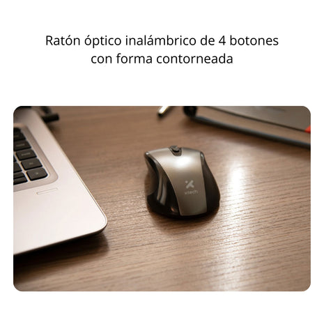 Mouse Inalambrico Xtech XTM315GY Optico 1600dpi 2.4GHz