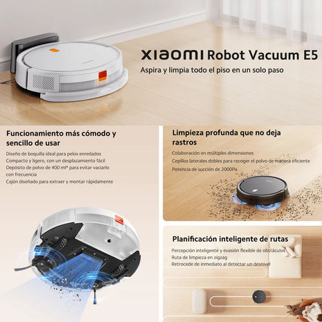 Robot Aspiradora Xiaomi Vacuum E5 Barre Aspira Trapea 3en1 App Mi Home Alexa Google