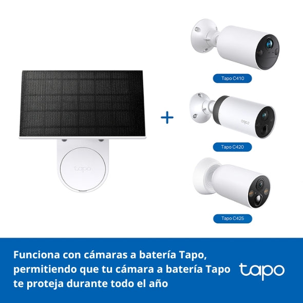 Panel Solar Tp-link Tapo A201, para Cámara con Batería Recargable, Proteccion IP65, Cable de 4 Metros