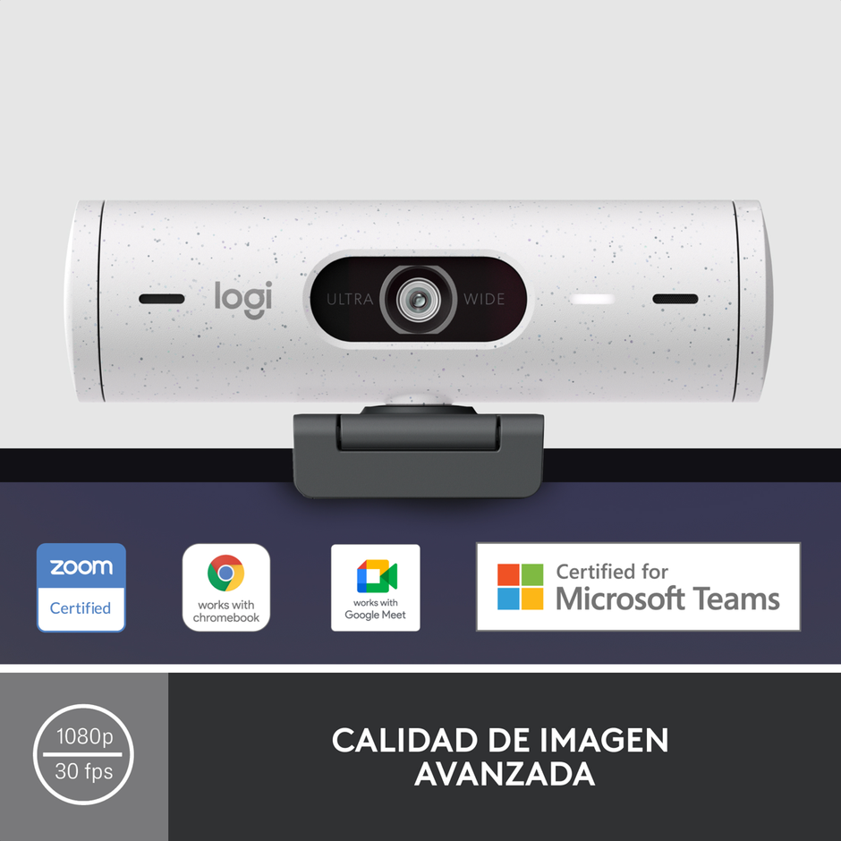 Cámara Web Full Hd Logitech Brio 500 / Rightlight 4 Con Hdr - Blanco