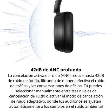 Audífonos Diadema Bluetooth Xiaomi Redmi Headphones Neo Cancelación ANC 42dB Batería 72 Horas, USB-C - Negro