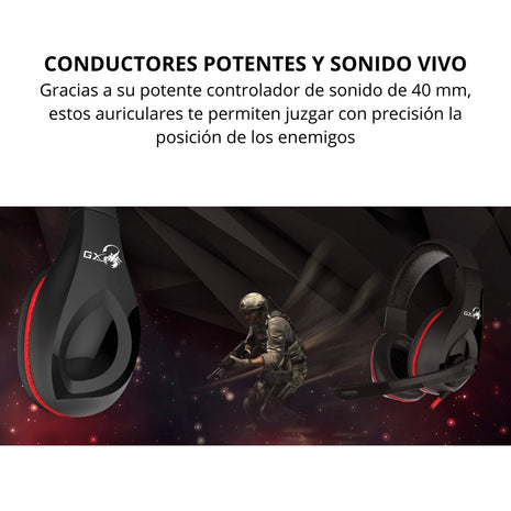Audífonos Diadema Gamer Genius GX HS-G560 Micrófono Ajustable 3.5mm PC PS5/PS4 Xbox Switch Diseño Ligero
