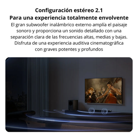 Barra de Sonido Xiaomi Soundbar Pro 2.1ch Bluetooth con Subwoofer Inalámbrico y Dolby Audio