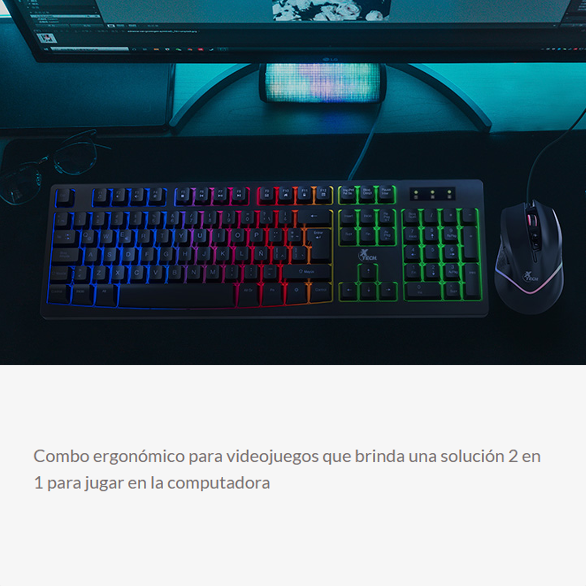 Xtech XTK-531S Combo Gamer Teclado y Mouse USB con Retroiluminación LED y 6400 DPI