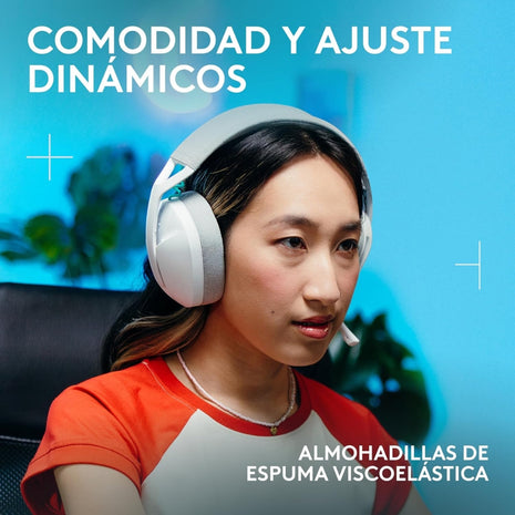 Audífonos Diadema Gamer Inalámbrica Logitech G321 LIGHTSPEED Bluetooth Flip-to-Mute PC/PS5/Switch - Blanco