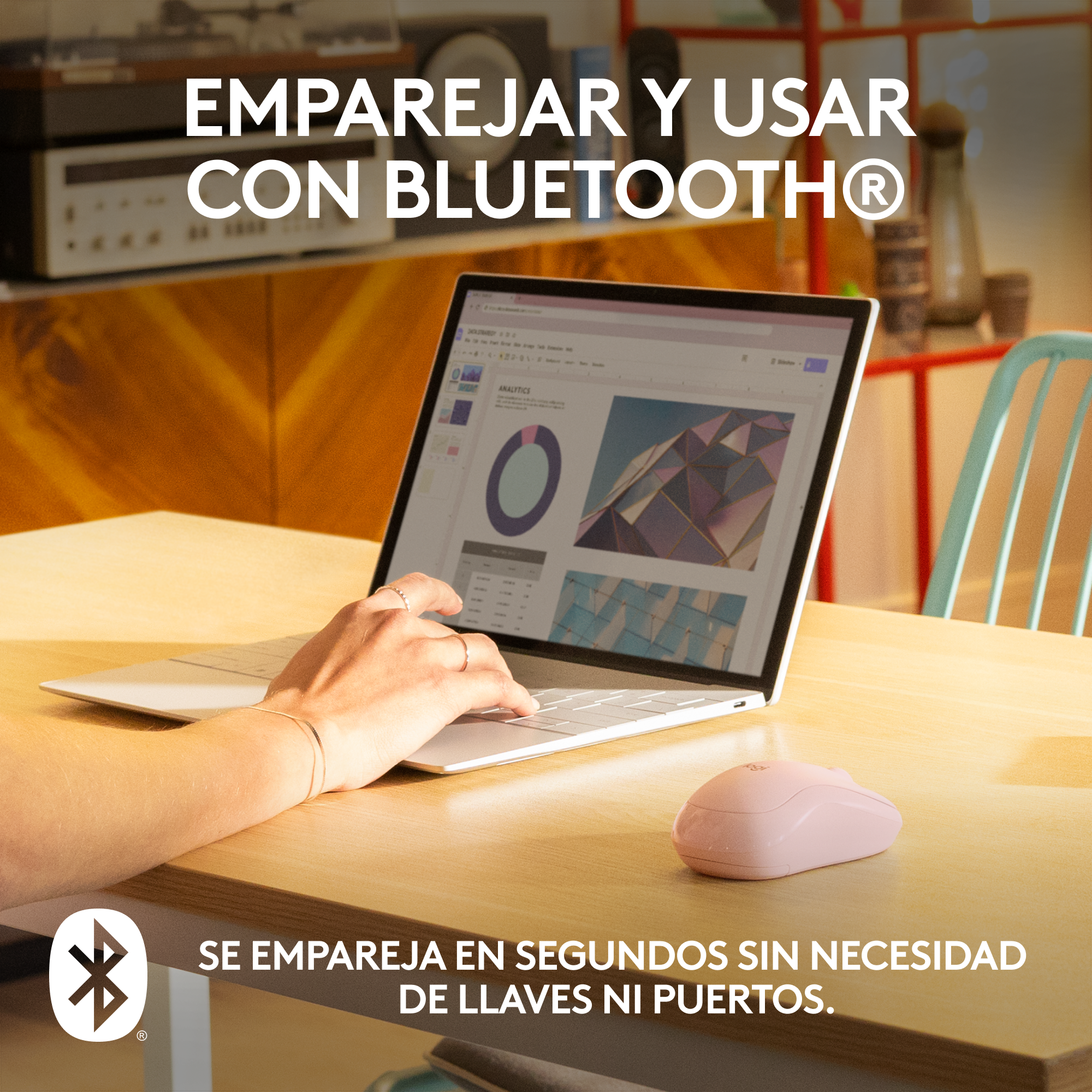 Logitech M240 Silent Ratón Bluetooth Inalámbrico 90% Más Silencioso Compacto y Cómodo - Rosa