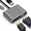 Adaptador Hub Usb-c 4en1 Con Hdmi + Vga + Usb 3.0 + Usb-c/pd