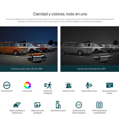 Cámara Seguridad TP-Link VIGI C440-W, Wi-Fi 4MP Visión Full Color 24/7 Detección Inteligente