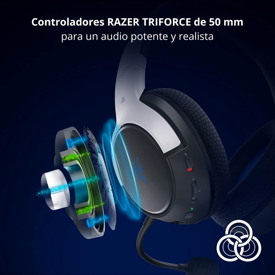 Audífonos Gamer Inalámbricos Razer Kaira HyperSpeed PS5 y PC Bluetooth y dongle 2.4GHz 30H Batería