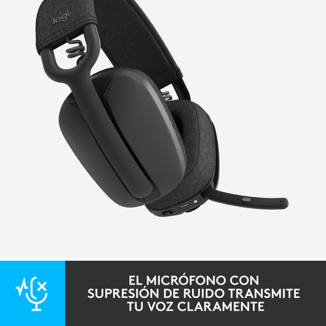 Audífonos Diadema Profesional Bluetooth Logitech Zone Vibe 100 Mic Flip-to-Mute 185g Pila 20h - Grafito