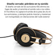 Audífonos de Estudio AKG K92 Profesionales Cerrados Monitoreo 40mm 16Hz-22kHz Cable 3m - Negro/Oro