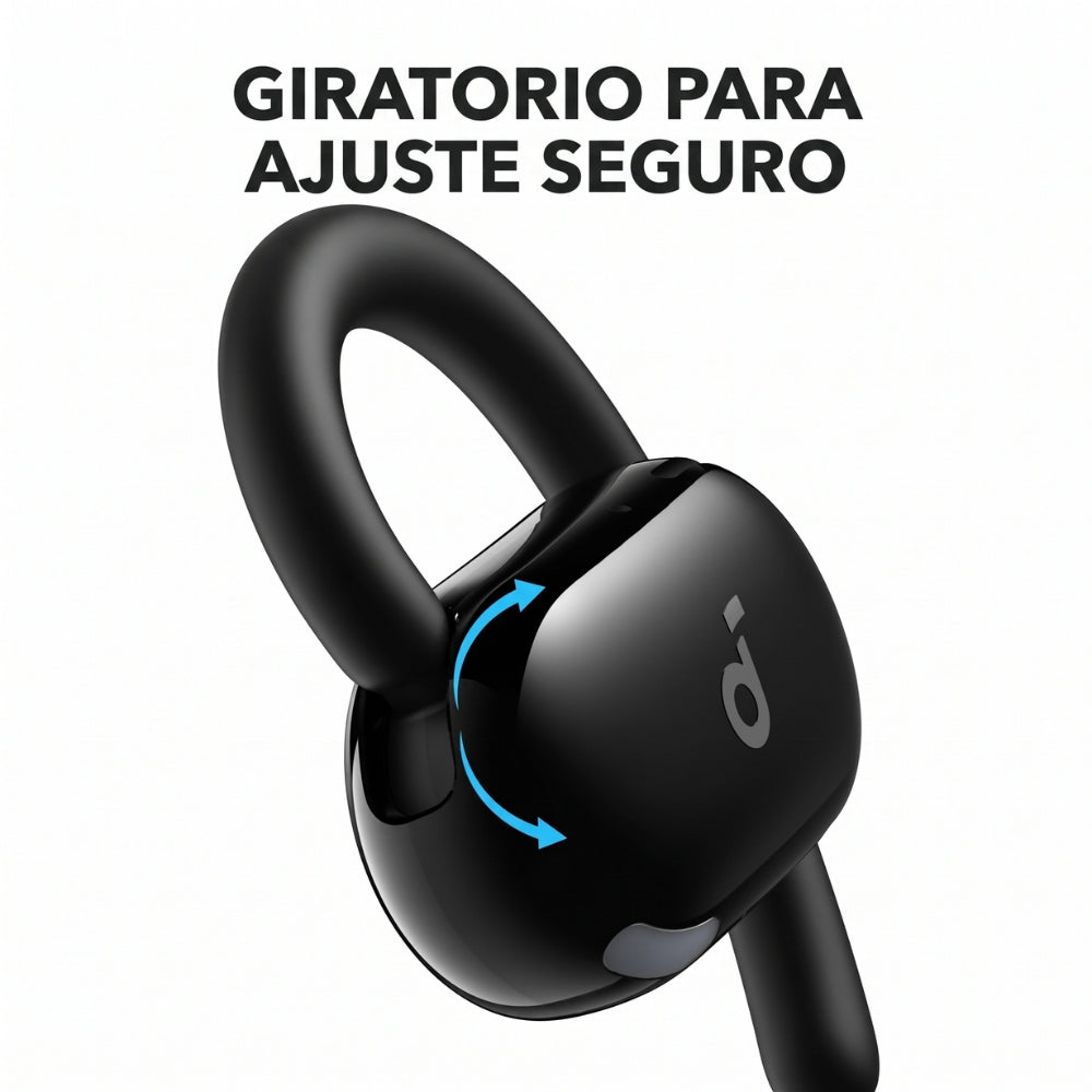 Audífonos Soundcore V20i Open-Ear Bluetooth 5.4 con BassUp y 4 Micrófonos IA - Negro