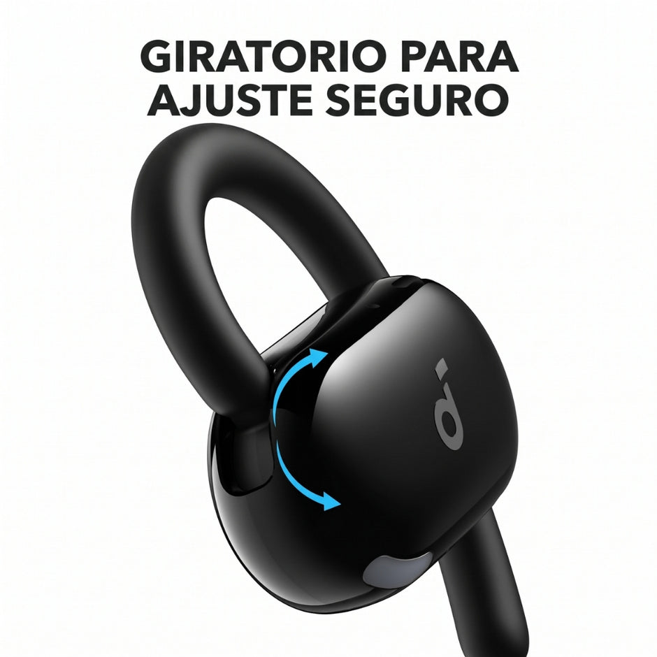 Audífonos Soundcore V20i Open-Ear Bluetooth 5.4 con BassUp y 4 Micrófonos IA - Negro