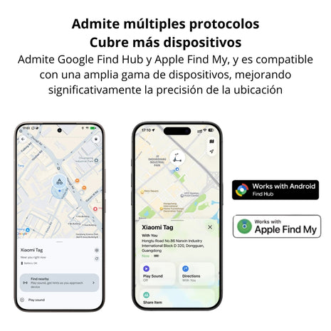 Localizador Inteligente Xiaomi Tag Bluetooth 5.4 Batería +1 Año IP67 Alarma App Redes Apple/Google AirTag