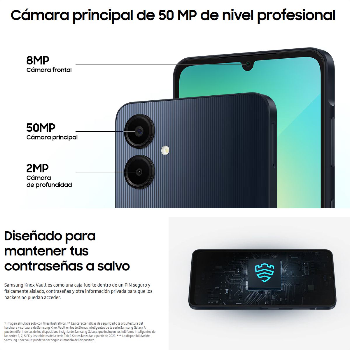 Celular Samsung Galaxy A06 Dual SIM Pantalla 6.7” 64GB 4GB Sensor de Huella 50MP 5000mAh 25W - Negro