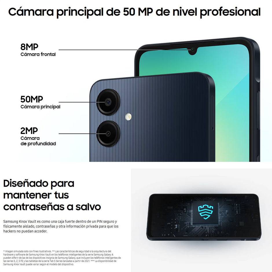 Celular Samsung Galaxy A06 Dual SIM Pantalla 6.7” 64GB 4GB Sensor de Huella 50MP 5000mAh 25W - Negro